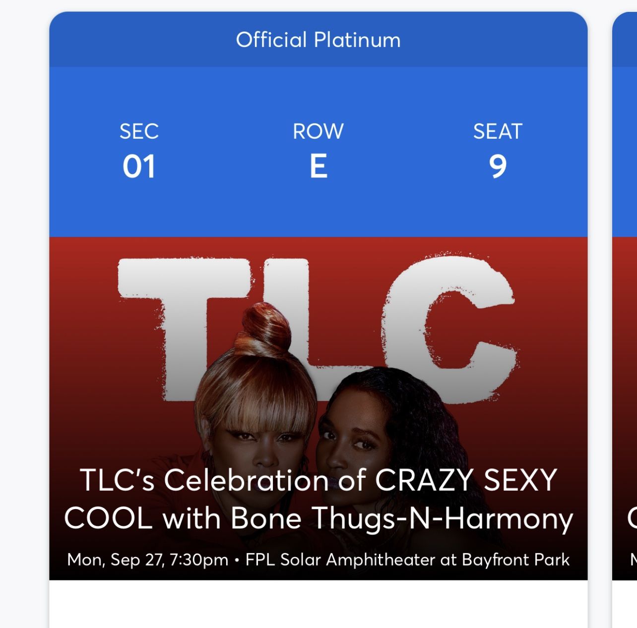 2 Tickets TLC for Sale
