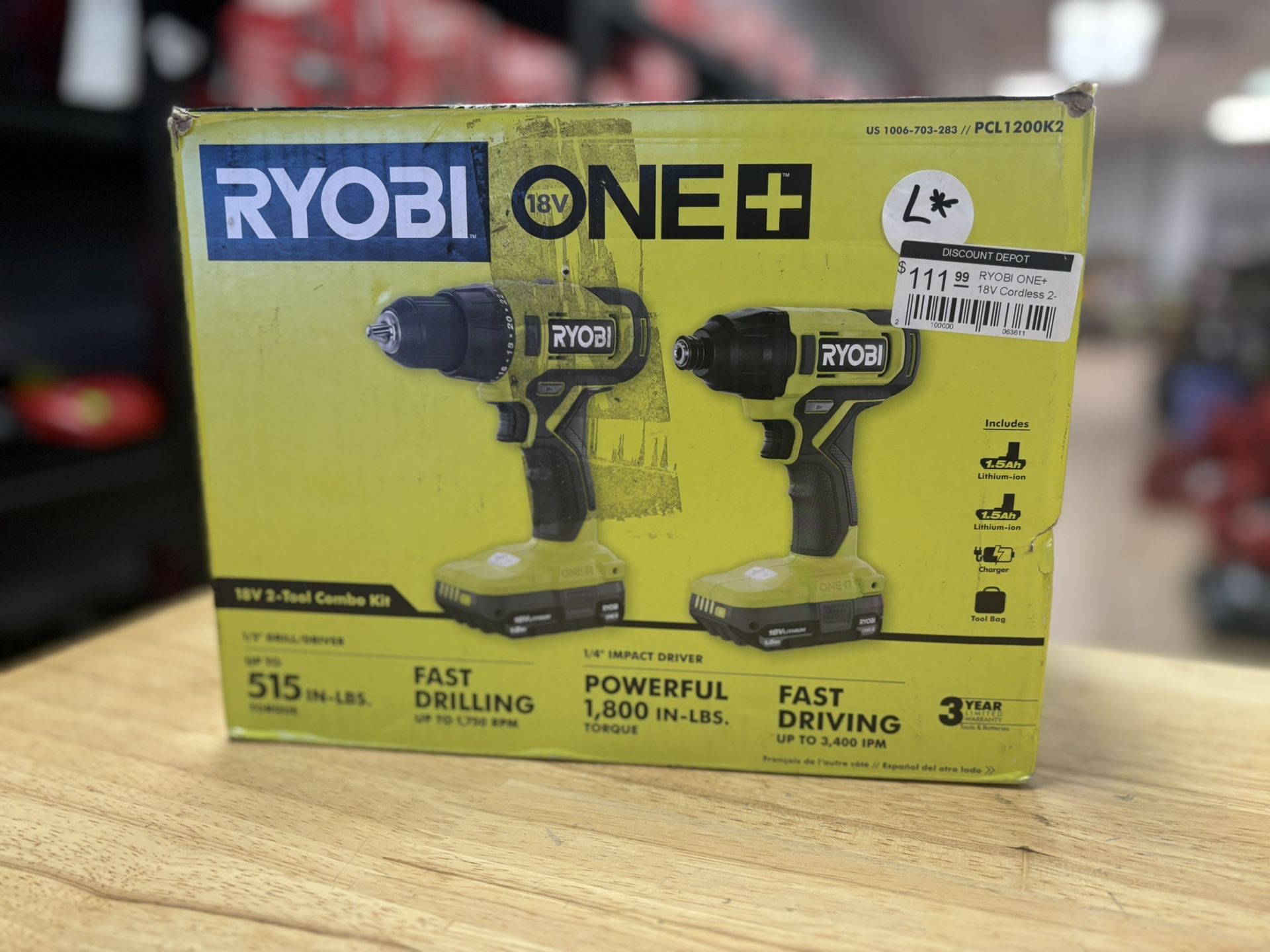 ONE+ 18V Cordless 2-Tool Combo Kit with Drill/Driver, Impact Driver, (2) 1.5 Ah Batteries, and Charger