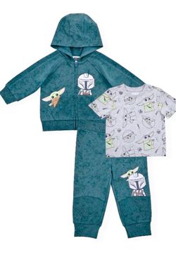 Baby boy clothes toddler Star Wars Baby Yoda Grogu 3  pc set Sweater, pants, t-shirt 12 months 18 months