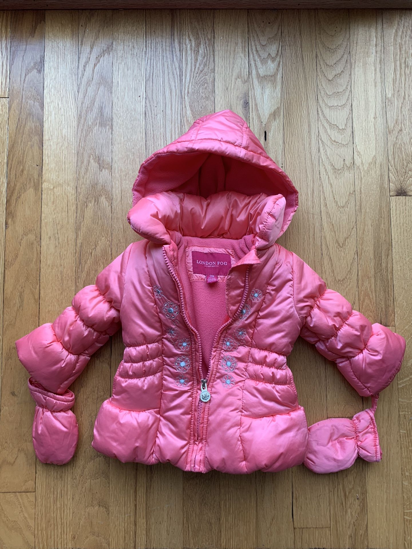 London Fog Winter Coat With Attached Mittens