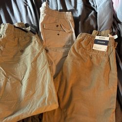 Khaki Joggers One Small Two Medium