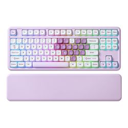 YUNZII B87 Wireless 80% Mechanical Keyboard, Purple Heart, Cocoa Cream V2