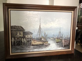 Large Nautical Oil Painting 43”x33”