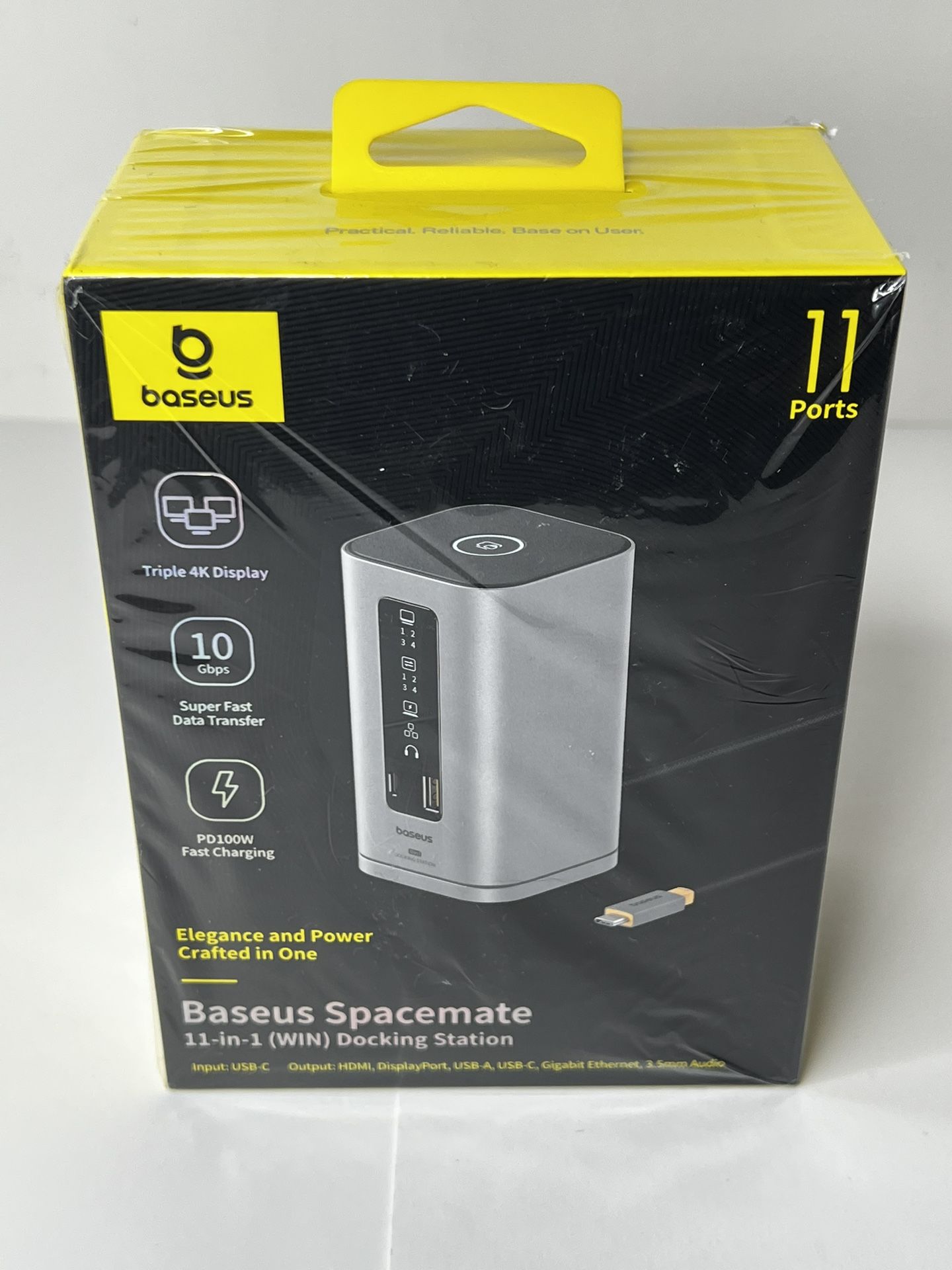 Baseus Docking Station, Spacemate(Win) 11 in 1, Triple Display, 4K HDMI and DP, 10Gbps USB A/C Ports