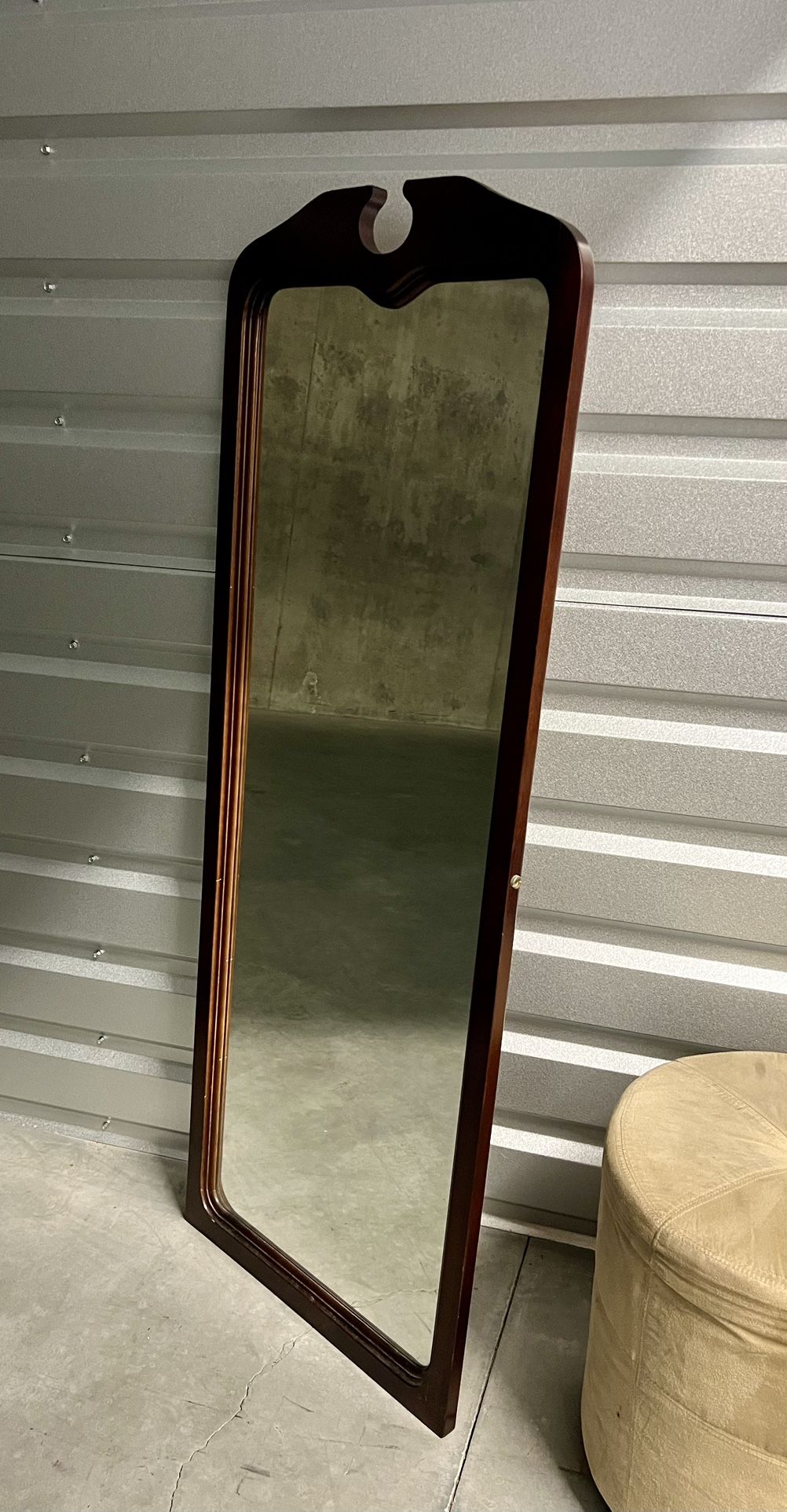 1970s French / English Style Wood Wall Mirror