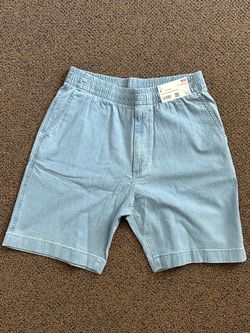 Uniqlo Men's Stretch Easy Denim Shorts Light Blue Size Medium