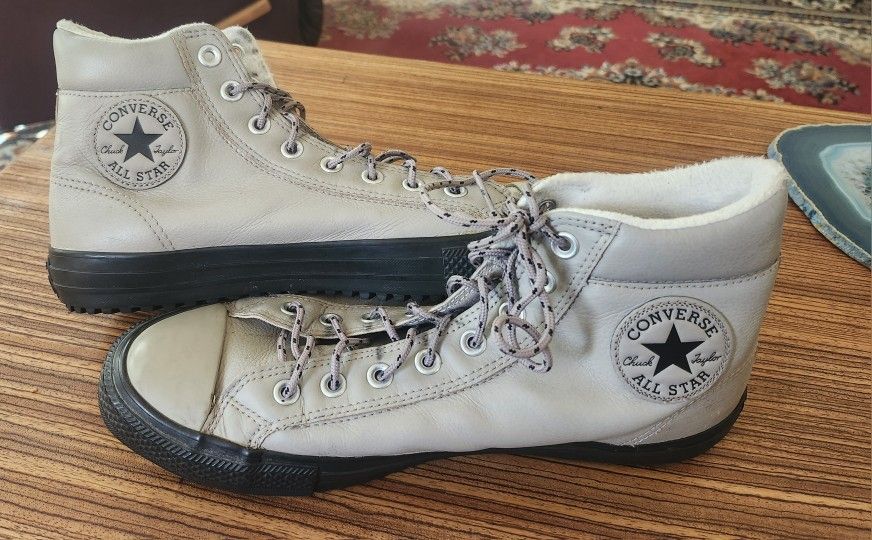 Leather Converse, Lined, Sz 10 Mens