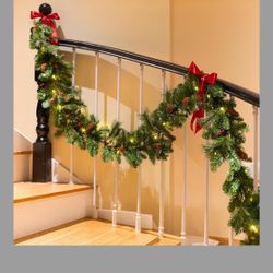 9 Feet Christmas Garland - Christmas Decorations - Carolina Pine Garland for Table,Mantle,Fireplace Indoor Outdoor-Green Garland for Christmas Decorat