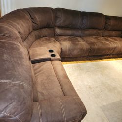 Sofa  With Recliners And Cup Holder