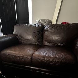 Leather Loveseat - Matching Ottoman (not pictured)