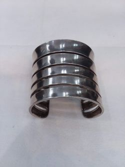 925 sterling silver wide solid cuff Bracelet