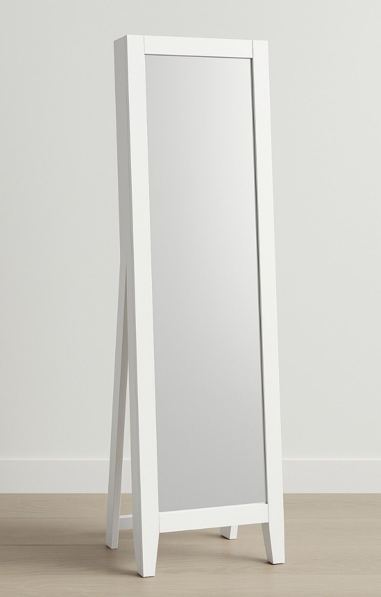 White Standing Mirror – Lightweight & Functional – $75 OBO