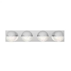 Carat 27 in. 4-Light Chrome Modern Integrated LED Vanity Light Bar for Bathroom