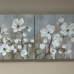 Two Pieces of 14”x14” Each Wall Art