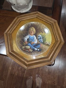 Little Boy Blue Collector's Plate In Frame