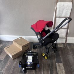 LIKE NEW DOONA* Fiery Red Stroller And Car Seat All In One 