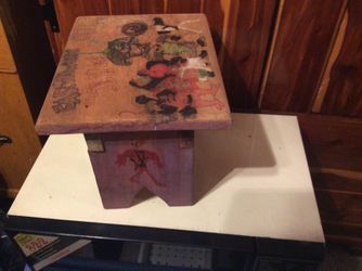 Hand Painted Step stool or shelf