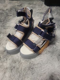 Anthony Wang Platform Cranberry/navy Shoes Size 9