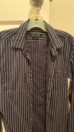 Zara slim fit men’s small Double breast pocket dress shirt