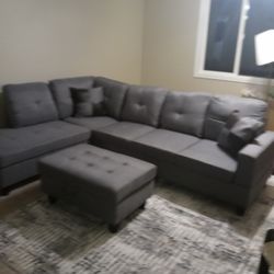 Sectional and ottoman