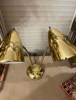 Mid Century Double Head Goose Neck Desk Light