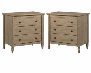 Brand new My Texas House Monroe 3-Drawer Nightstand (2-Pack, Brushed Oak)