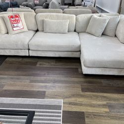 Ivory Corduroy Sectional 
