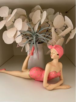 Home/Coastal Decor Bathing Beauty #1 Shelf Sitter, Deco Sculpture. 1920’s-40’s Pin Up Aesthetic