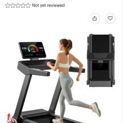 UMAY - L20 2%-20% Manual Incline Treadmill for Home, Foldable Treadmill w/ Pulse Sensors, 3.5HP Quiet Brushless, 400lb Capacity - Black