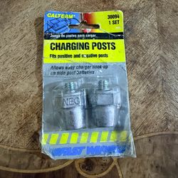 Calterm 30094 Side Terminal Battery Charging Posts Positive and Negative Set New