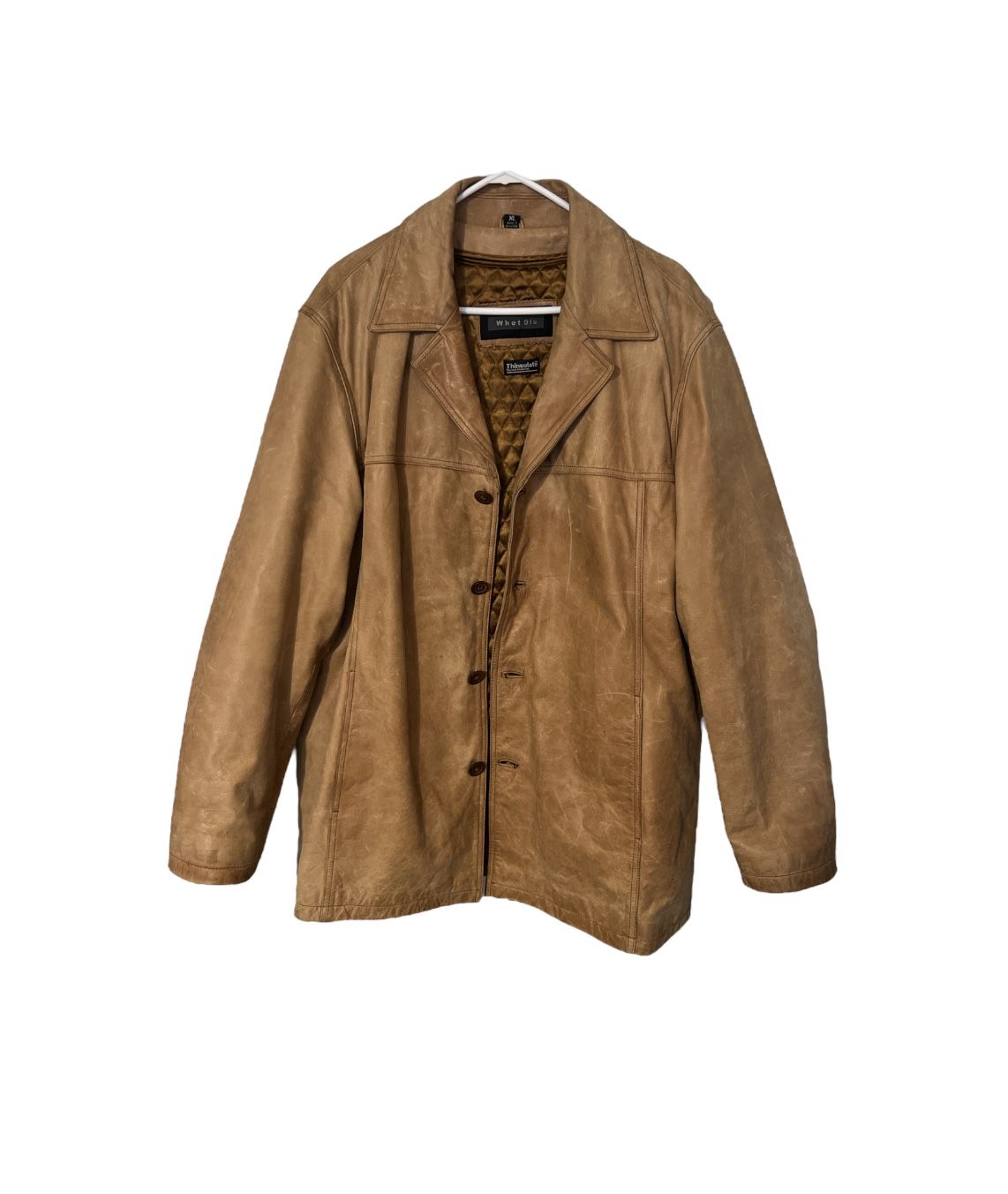 Genuine Leather Jacket Whet Blu Thinsulate 3M Size XL