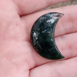 Moss Agate Crystal Moon