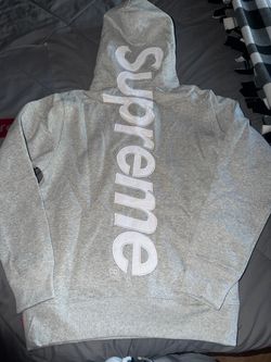 Supreme logo Satin appliqué (grey sweater)