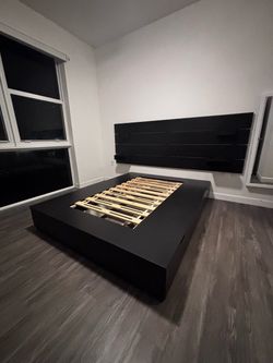 Modern Black Bedroom Set – Storage Bed, Wall Headboard & Dresser