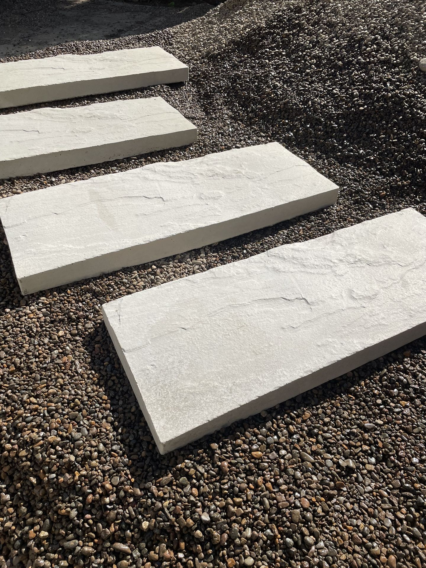Set Of x10(ten) Extra Wide Slate Pattern Concrete Stepping Stones