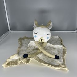 Lulujo Baby Muslin Lovey Security Blanket, Llama - Displayed only