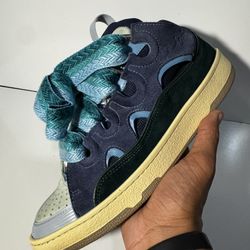 Lanvin Curb Sneaker “Grey Dark Green Light Blue” Size 43