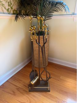 Brass fireplace tools