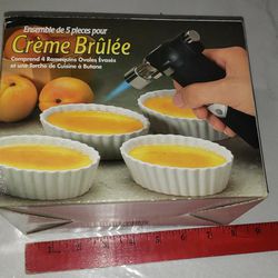 NEW 5 piece creme brulee set with torch