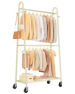 Rolling clothes rack