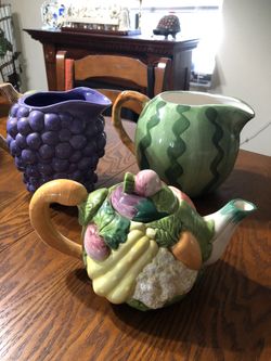 Pitchers and tea kettle set