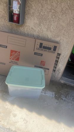 Two large moving boxes/storage bin