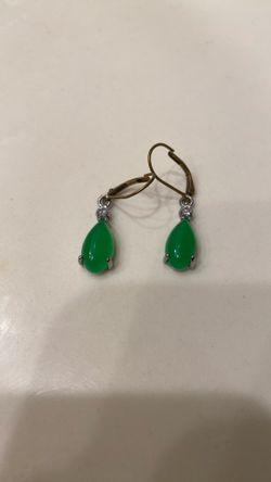 Emerald and diamond earrings