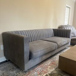 Gray Velvet Sofa