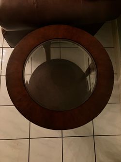 Wood and glass coffee table set of 4