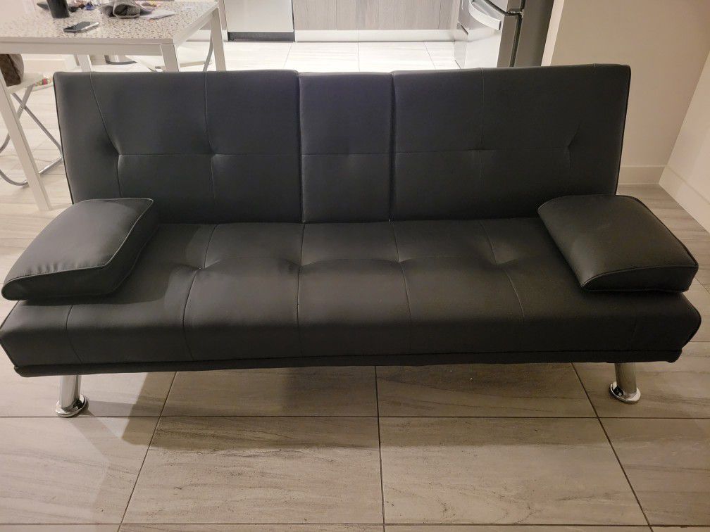 Like New Black Sofa/futon