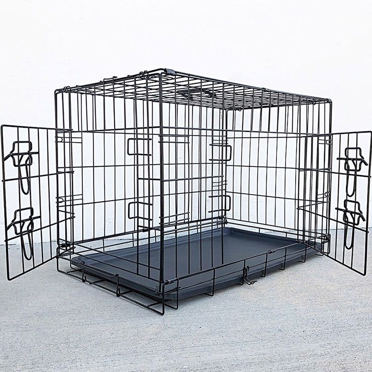Brand New $40 Folding 30” Dog Cage 2-Door Folding Pet Crate Kennel w/ Tray 30”x18”x20” 