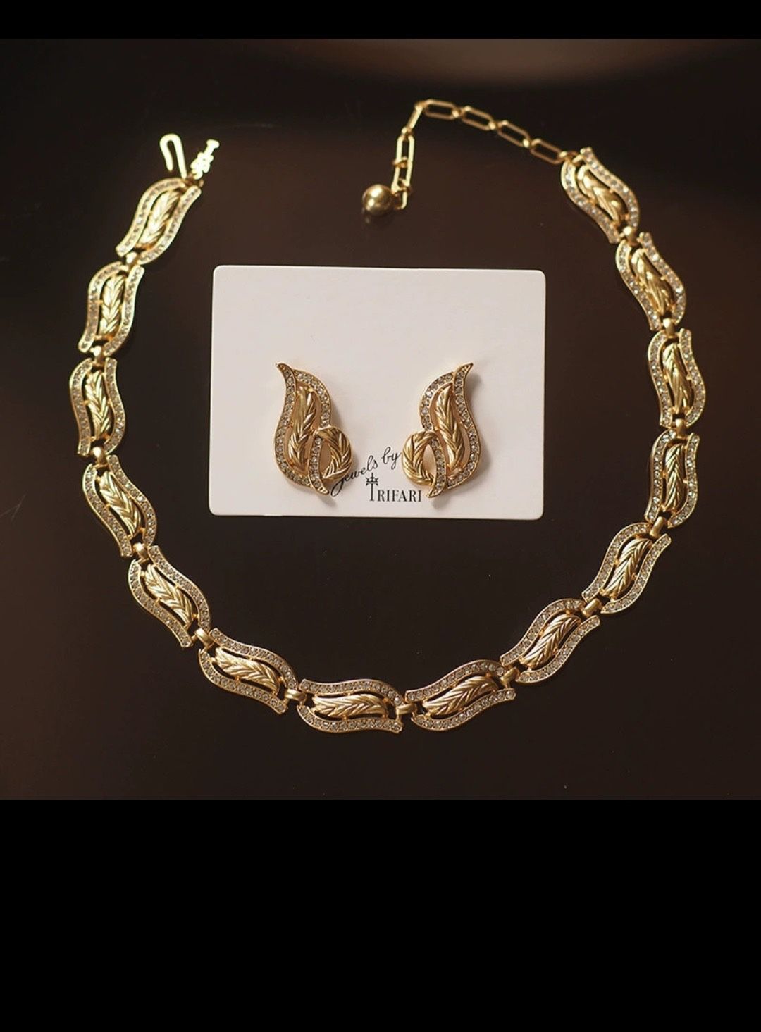 Copper With 18K Plated Gold Necklace And Earrings