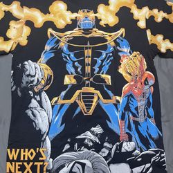 Men’s Thanos Shirt Marvel Villian Titan Modern Boot AOP Double Sided Tee - Size XL