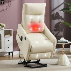 New Power Lift Recliner Chair with Vibration Massage and Heat for Petite Elderly, Small Lift Chair with Side Pocket Remote Control, Infinite Position,